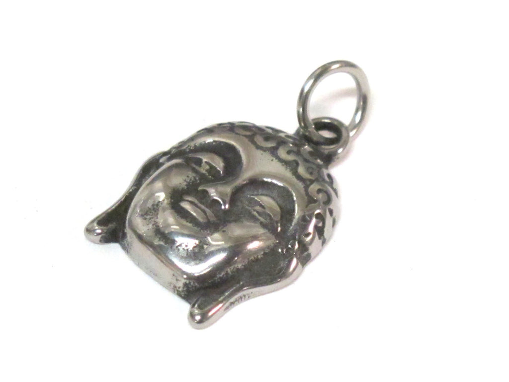 1 Pendant - Tibetan Buddha face stainless steel small size charm pendant - PM553A