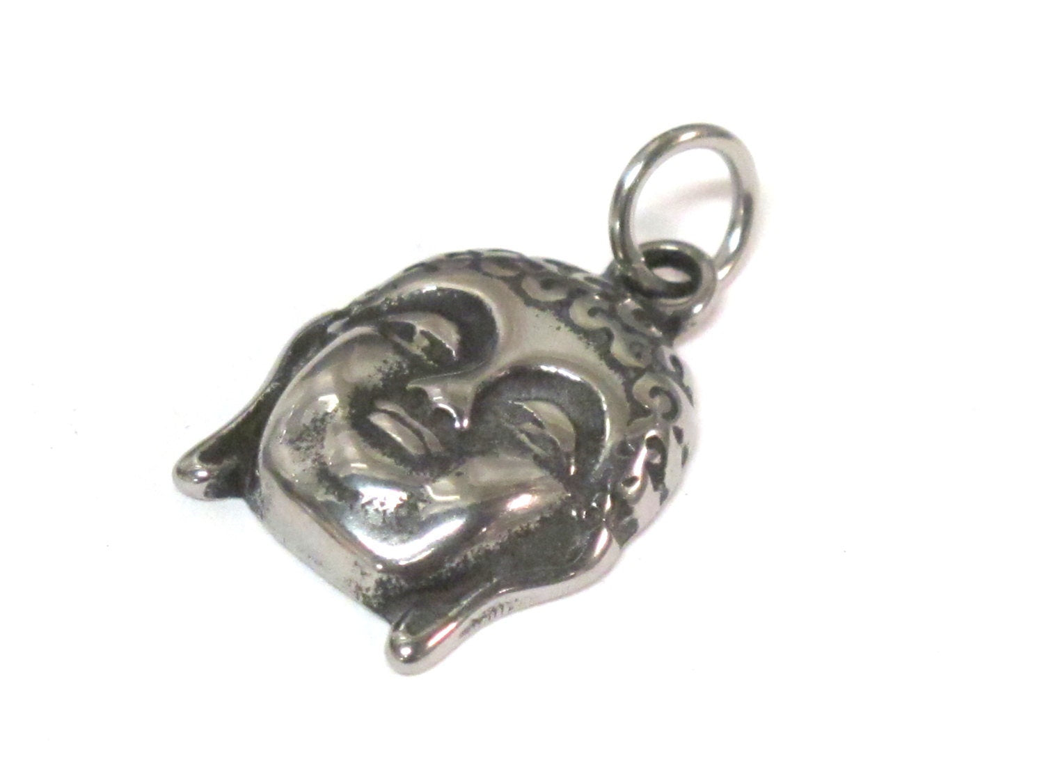 1 Pendant - Tibetan Buddha face stainless steel small size charm pendant - PM553A