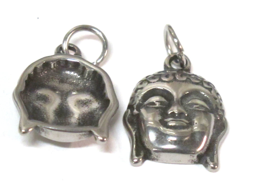 1 Pendant - Tibetan Buddha face stainless steel small size charm pendant - PM553A