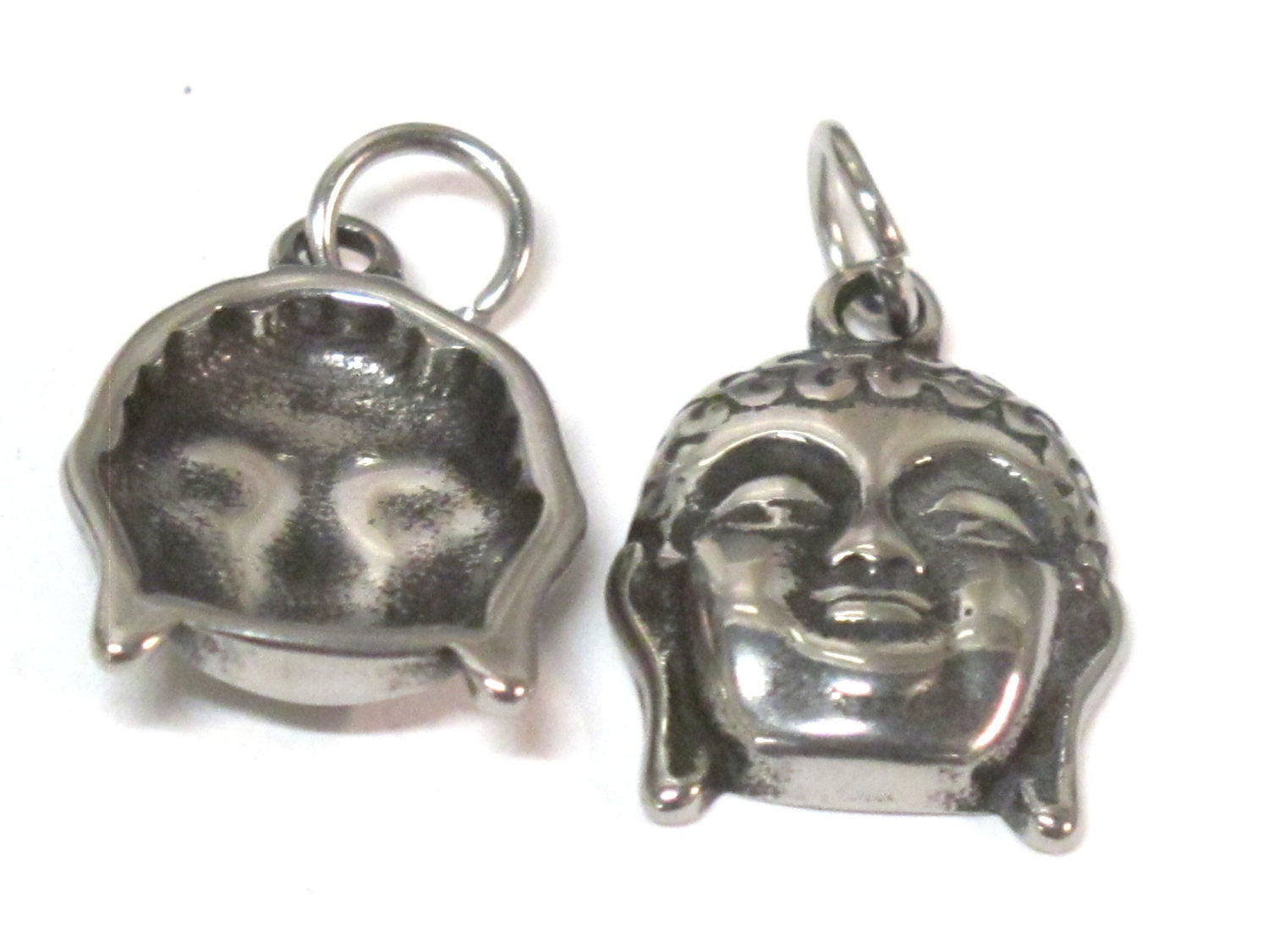 1 Pendant - Tibetan Buddha face stainless steel small size charm pendant - PM553A