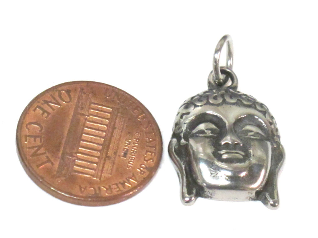 1 Pendant - Tibetan Buddha face stainless steel small size charm pendant - PM553A