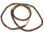 1 FULL STRAND 21 inches long - Ghana honey color african glass beads - 120 plus beads - AB058
