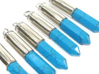 1 Pendant - Blue turquoise color howlite stone hexagon point pendant - PM334C