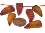 1 bead - Tibetan etched agate dzi gemstone horn shape bead - GM428