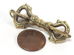 1 Pendant - Solid brass large size Tibetan dorje pendant antiqued finish from Nepal - CP120