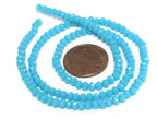 1 strand 15 inches long - 4 mm size Faceted rondelle shape blue color crystal glass beads - AB064