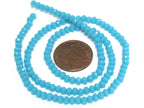 1 strand 15 inches long - 4 mm size Faceted rondelle shape blue color crystal glass beads - AB064