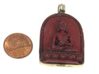 1 pendant - Tibetan red color Buddha face pendant from Nepal - PS021