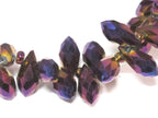 20 glass beads - Faceted teardrop shape royal purple color shiny crystal AB glass beads - AB067