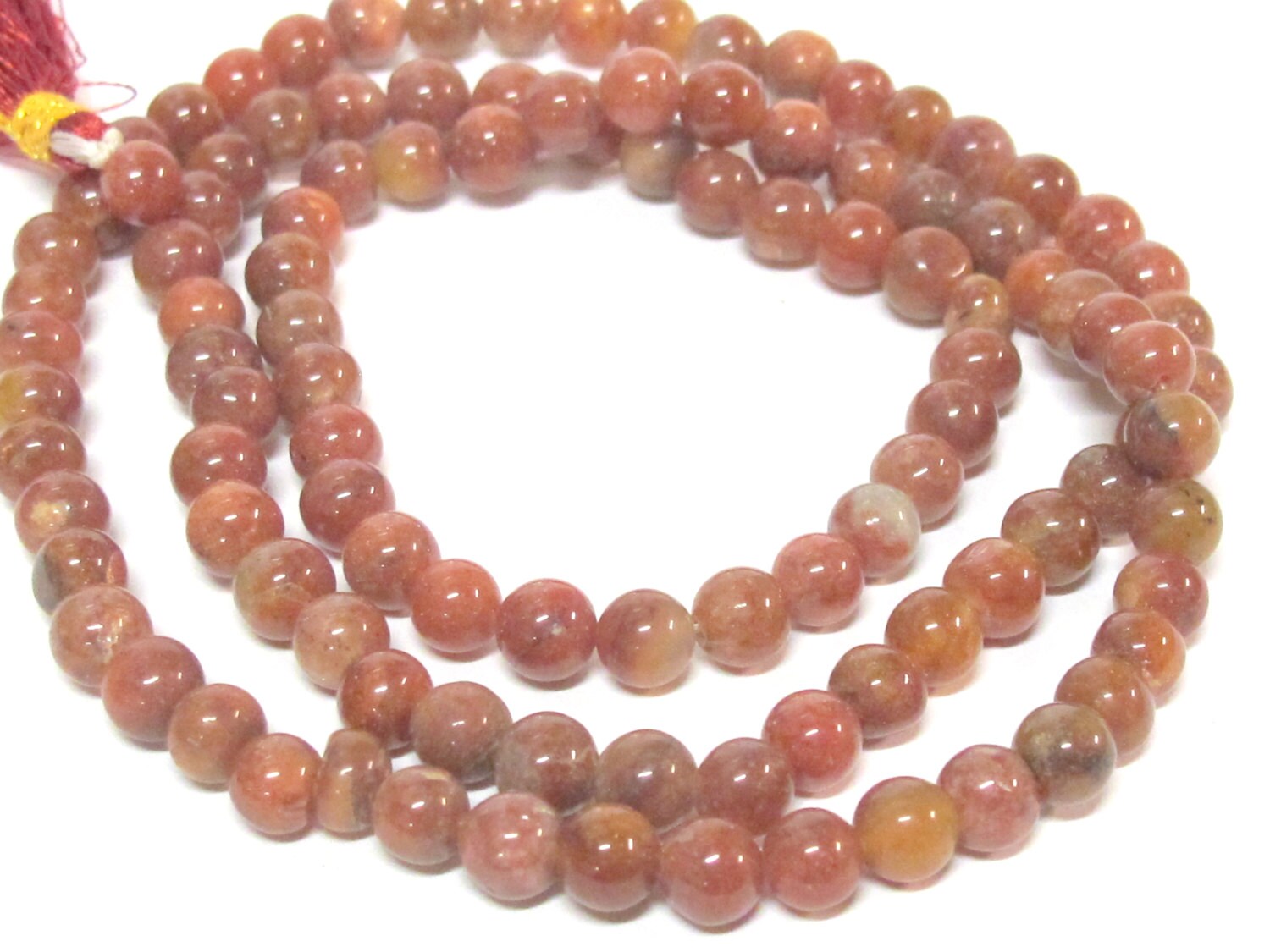 108 beads - Natural agate carnelian beads gemstone mala making supplies - 6 mm from Nepal - ML089A