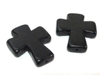 1 Bead - Black color howlite cross bead 36 mm x 30 mm - GM421