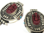 Beautiful red Ganesha Ghau prayer box pendant - PM152C