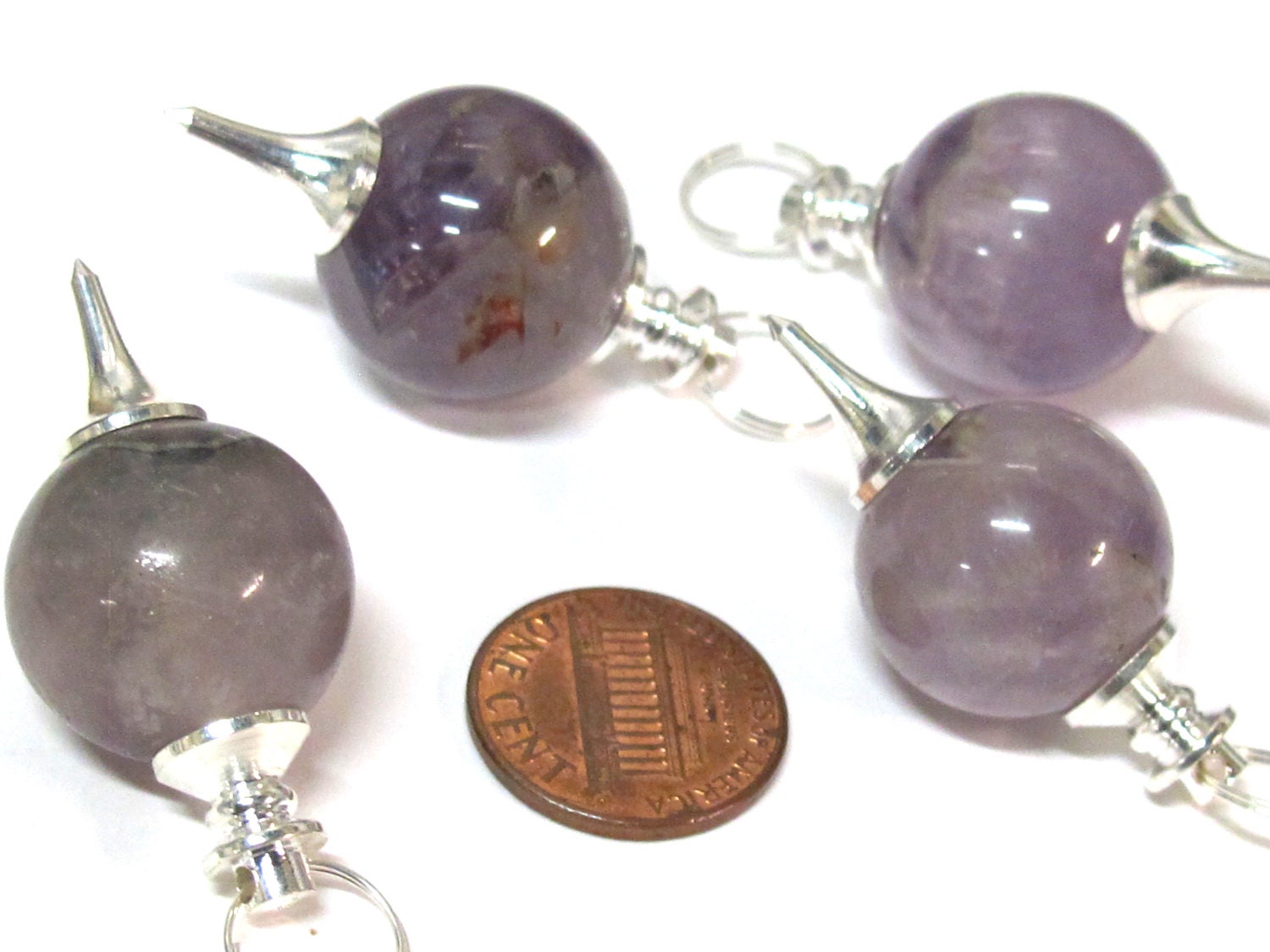 1 pendant - Natural amethyst gemstone point pendant - PM549