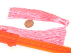1 Piece - Long pink color silky tassel charm supplies - 120 mm long - BD874C