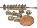 10 Beads - Smokey quartz faceted rondelle shape beads 7 - 8 mm size - GM423