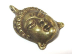 1 Pendant - Tibetan brass Buddha face pendant antiqued finish from Nepal - CP121 Custom Design Copyright Nepalbeadshop