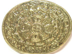 Tibetan ethnic timeline wheel calendar melong solid Brass pendant 50 mm height x 43 mm wide - CP124 custom design copyright Nepalbeadshop