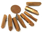 10 BEADS - Quartz gemstone Gold color electroplated quartz point beads sticks - GM434