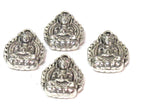 10 charms - Reversible silver tone seated buddha meditation charms - CM202