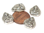 10 charms - Reversible silver tone seated buddha meditation charms - CM202