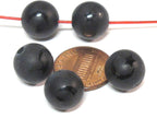 2 Beads - 12 mm Black onyx etched Tibetan star moon design bead - GM429