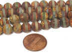 10 BEADS - Tibetan rustic brown color agate gemstone beads 8 mm size - GM430