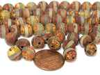 10 BEADS - Tibetan rustic brown color agate gemstone beads 8 mm size - GM430