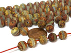 10 BEADS - Tibetan rustic brown color agate gemstone beads 8 mm size - GM430