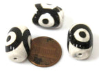 1 Bead - Ethnic Tibetan Dzi bead - Tibetan ethnic etched agate dzi thick barrel shape large size bead 17 -18 mm long - GM435