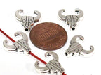 8 cattle skull bull charm beads -Farm cattle buffalo animal bull head shape silver tone metal beads - BD956