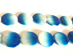 10 beads - Two tone Blue color round flat shell beads- 25 mm bead size - BD202C