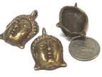 1 Pendant - Tibetan brass Buddha face pendant antiqued finish from Nepal - CP121 Custom Design Copyright Nepalbeadshop