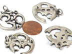 1 pendant - Tibetan antiqued silver finish Om mantra pendant from Nepal - yoga meditation jewelry making supplies CP123