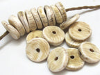 5 Beads - Ethnic Naga natural conch shell flat disc beads 17 - 18 mm size - CH050A