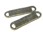 8 rectangle bar shape pendants Follow your heart connector charm antiqued brass tone 44 mm x 11 mm - CM206