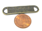 8 rectangle bar shape pendants Follow your heart connector charm antiqued brass tone 44 mm x 11 mm - CM206