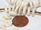 10 Beads - Small Ethnic Naga natural conch shell flat disc beads 9 - 10 mm size - CH072