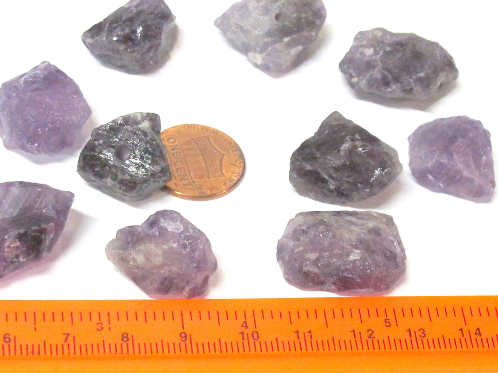 4 Beads - Raw rough drilled amethyst gemstone freeform nugget stone bead - GM439s