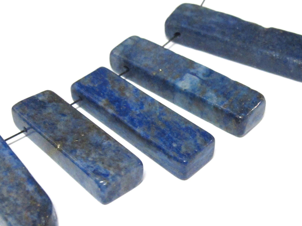 10 Beads - Long lapis slab stick bar shape beads 29 mm to 38 mm long - GM440s