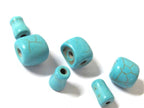 3 sets - 3 hole Guru bead dyed turquoise with column Bead set 11 mm - GB053s