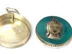 Beautiful Tibetan Buddha face Box Pendant with turquoise inlay - PM148 Custom Design Copyright Nepalbeadshop