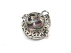 1 pendant - Tibetan om with peace symbol cage diffuser pendant with 1 lava bead - PM572