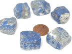 4 Beads - Raw rough lapis nugget free form drilled gemstone beads 18 mm to 22 mm - GM438A