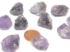 4 Beads - Raw rough drilled amethyst gemstone freeform nugget stone bead - GM439s
