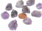 4 Beads - Raw rough drilled amethyst gemstone freeform nugget stone bead - GM439s