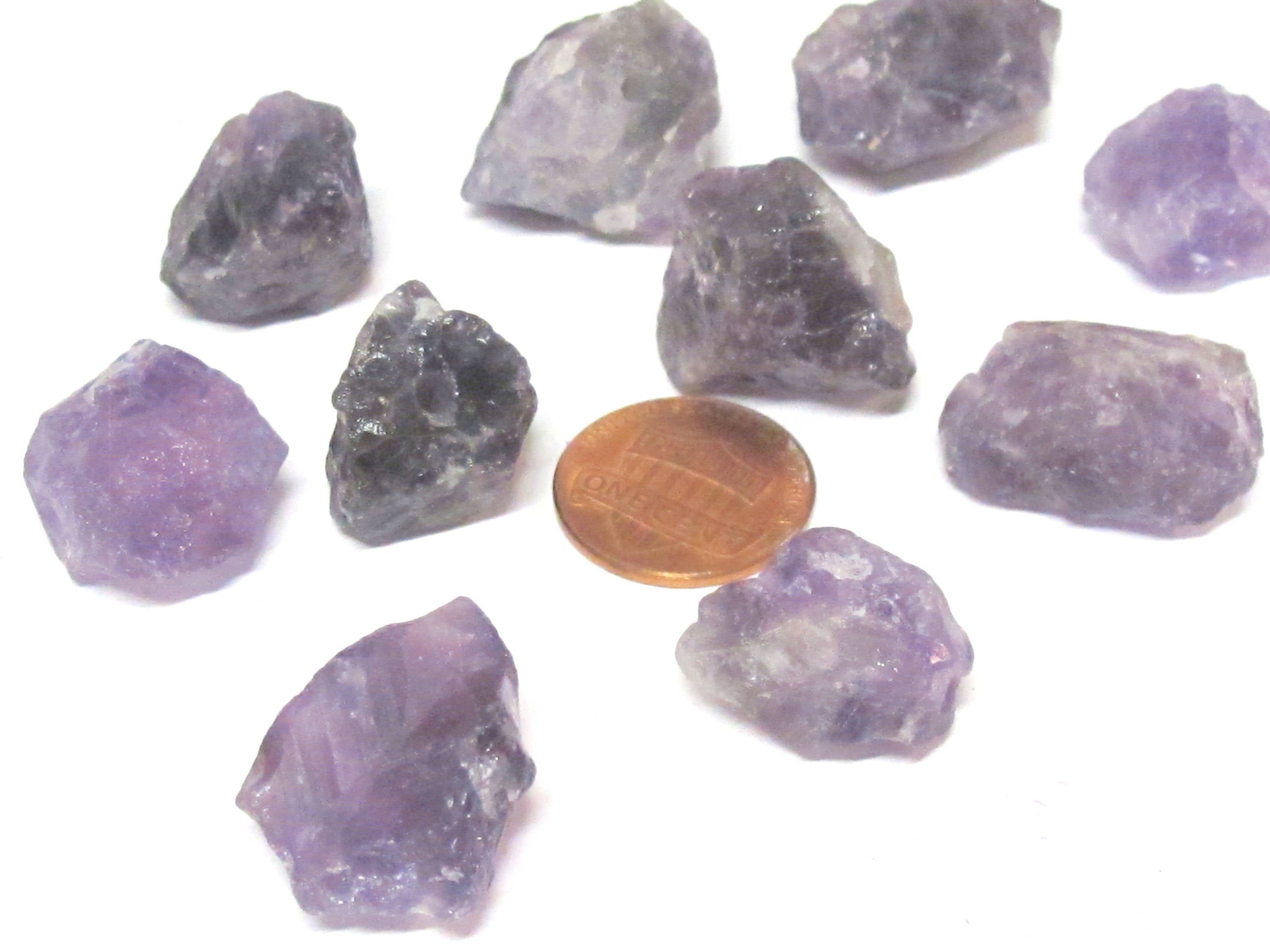 4 Beads - Raw rough drilled amethyst gemstone freeform nugget stone bead - GM439s