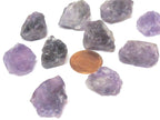 4 Beads - Raw rough drilled amethyst gemstone freeform nugget stone bead - GM439s