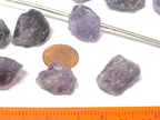 4 Beads - Raw rough drilled amethyst gemstone freeform nugget stone bead - GM439s