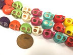10 Beads - Mix colorful howlite thick skull beads 14 mm x 11 mm - GM444