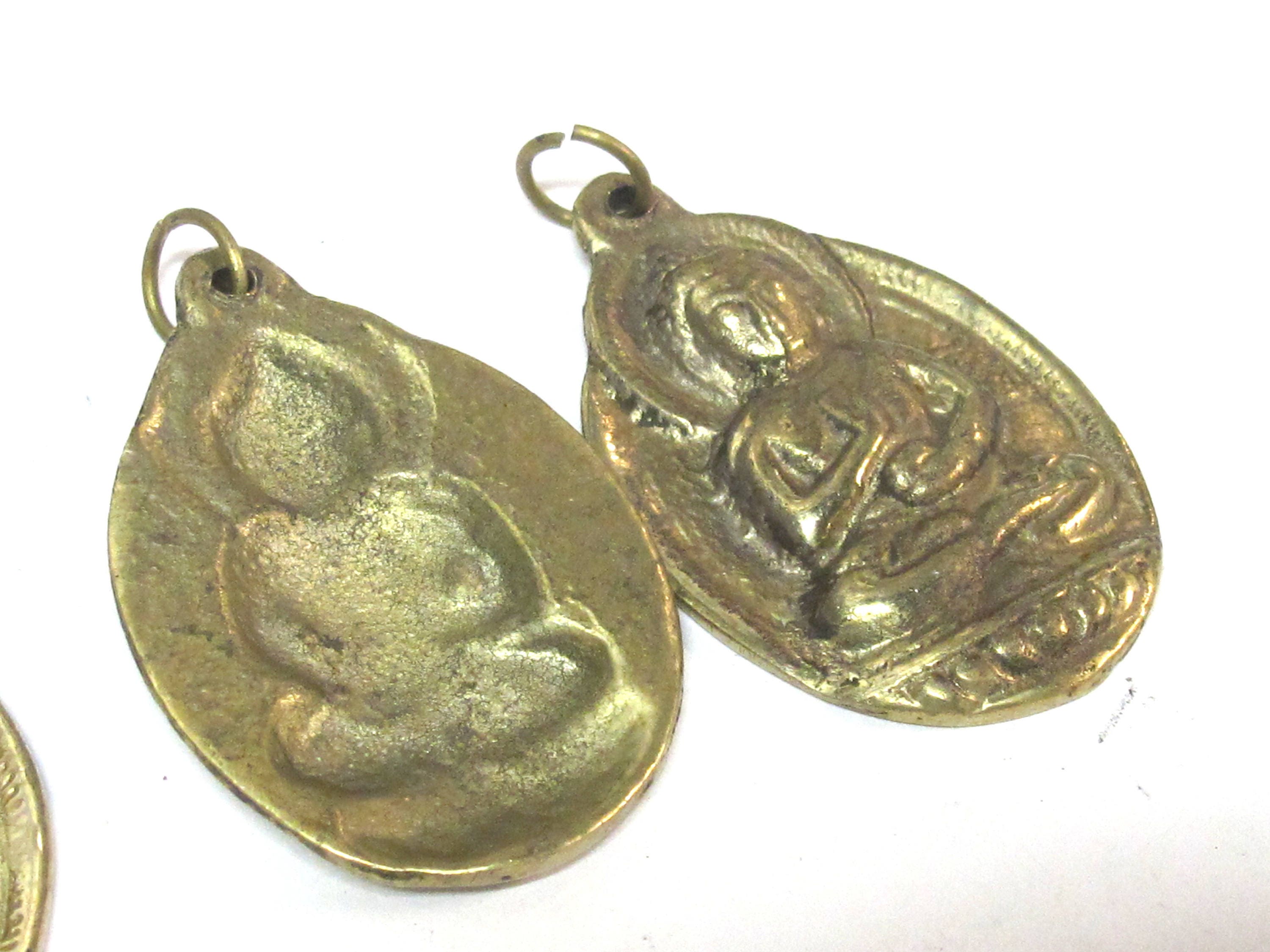 3 Pendants set - Large size Tibetan Brass Buddha pendants - CP025s